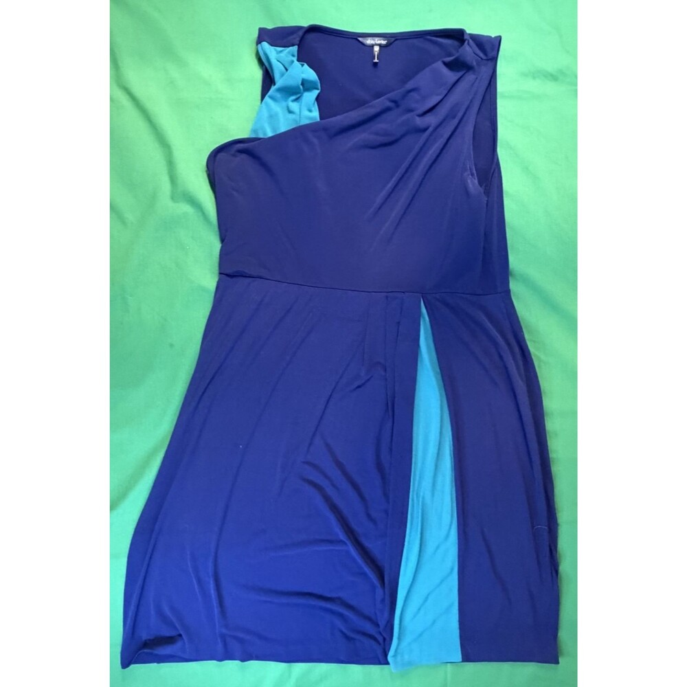 Daisy Fuentes Sleeveless Dress Women's Large Blue & Green Two-Tone Dress